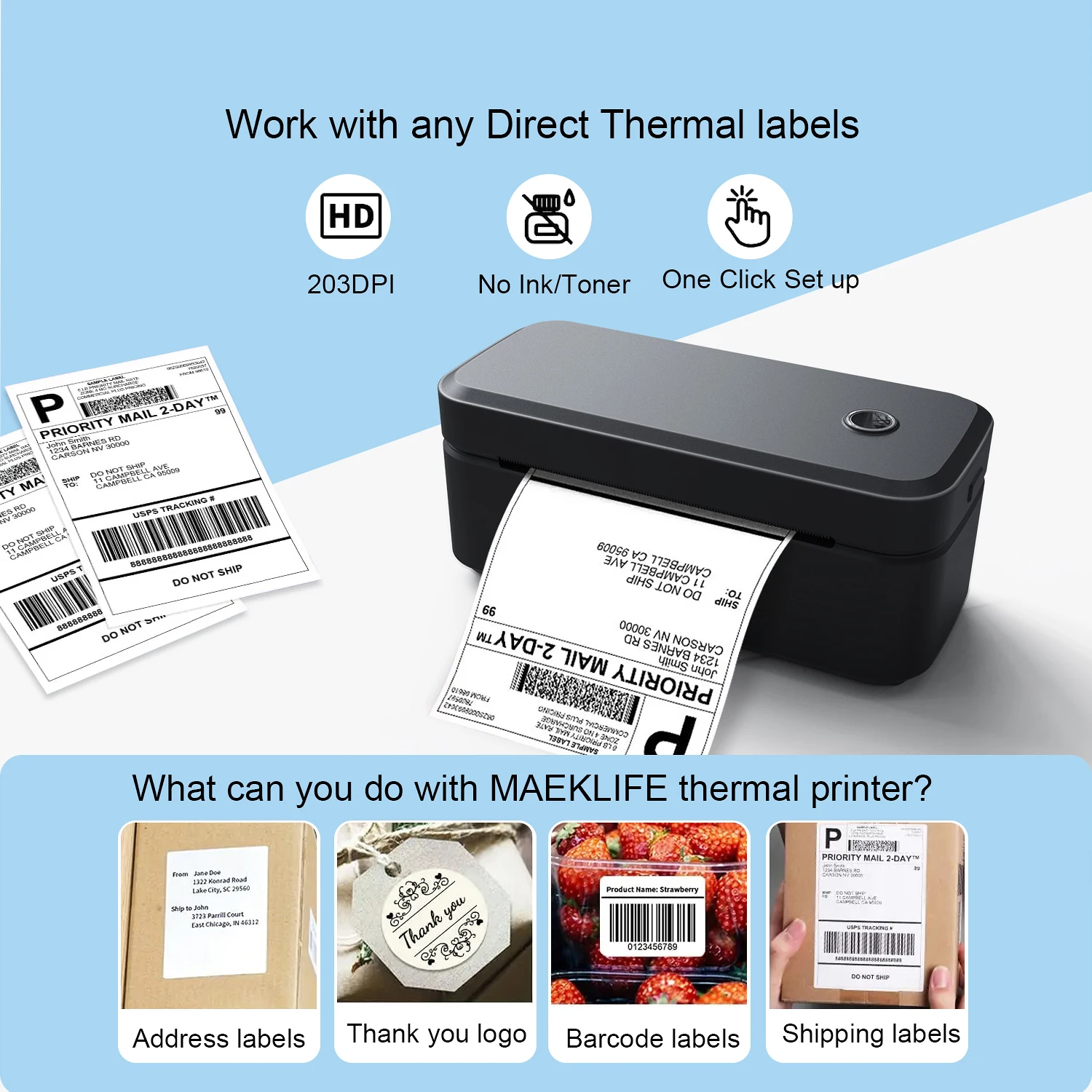 طابعة ملصقات حرارية Marklife X4 طابعة صغيرة لسطح ا...