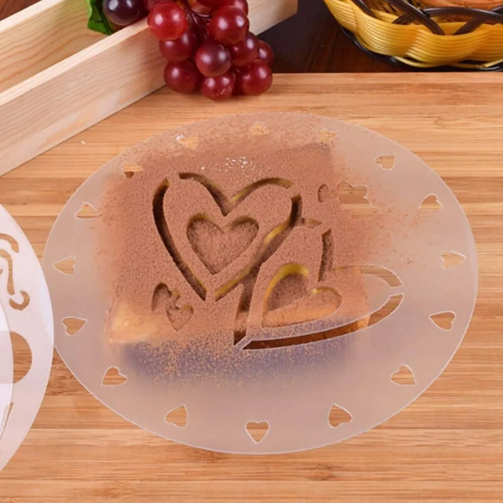 Set 4 Stencil Per Decorazione Torte - Per Zucchero A Velo O Cacao, Riutilizzabili - Foto 3