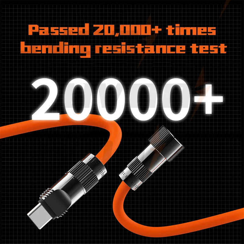 UVOOI Liquid Silicone Fast Charging Data Cable 120W Geek Spring Charging Wire Spliced Charging Cable for iPhone Tablet Notebooks