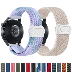 20mm/22mm Strap For Samsung Galaxy Watch 6 4 classic/5 pro/active 2/s3/46 braided solo loop bracelet Huawei watch GT2 3 4 Band