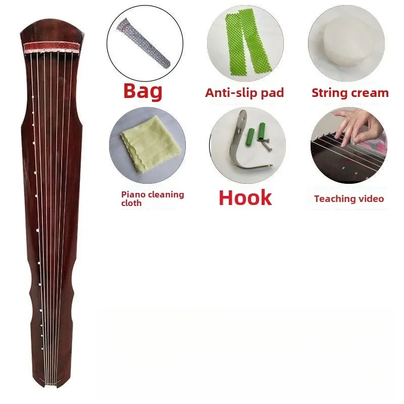 New 7 Strings Guqin Zither Handmade Guzheng Beginner Stringed Instruments Accessories Chinese Traditional Musical Instrument