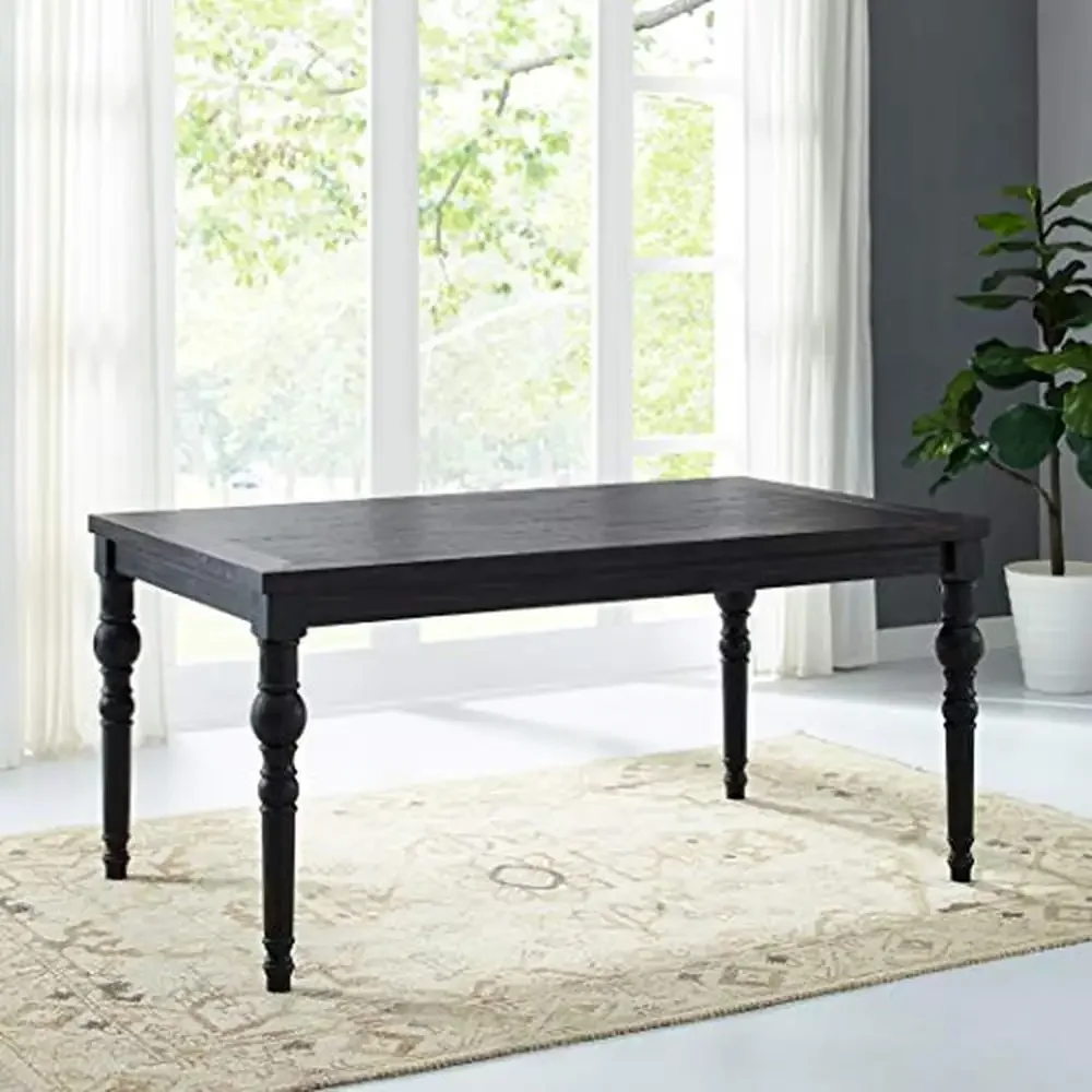 Urban Style Counter Height Dining Set Table and 6 Chairs Solid Wood Grey Button Tufted Back Stately Turned Legs Driftwood Finish 2