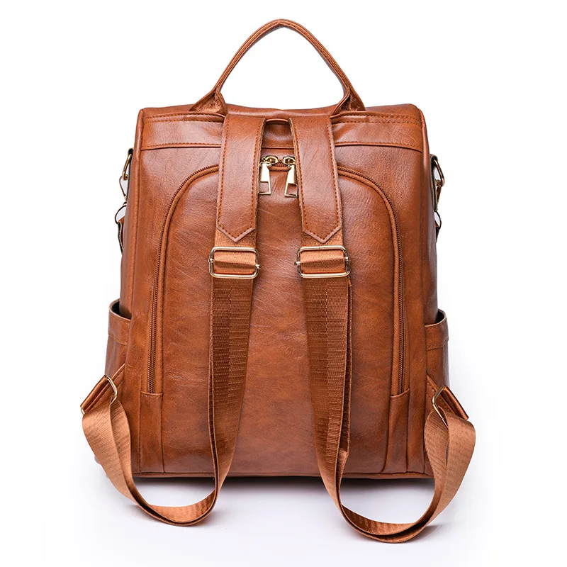 CFUN YA New Leather Women Backpack High Quality PU Female Bag Bucket Lady Shoulder Packs Big Capacity Backpacks Travel Rucksack 5
