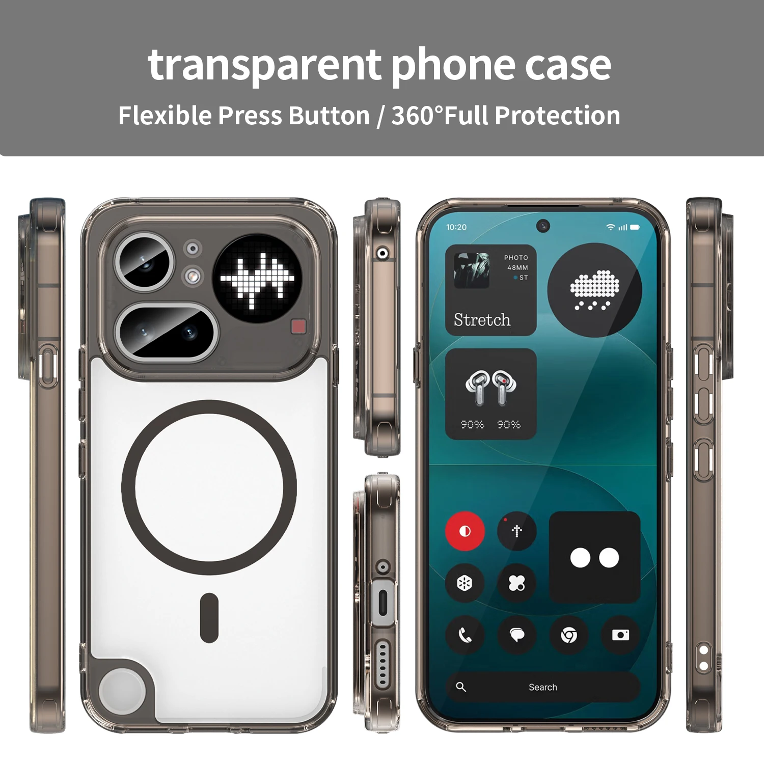 Clear Phone Case with Shockproof Slim Protection and MagSafe Compatibility