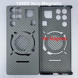 Carbon 600D Kevlar Aramid Fiber Slim Hard Cover - Magnetic Black for ZTE nubia RedMagic 11 Pro+ (Black Hole 1500D)