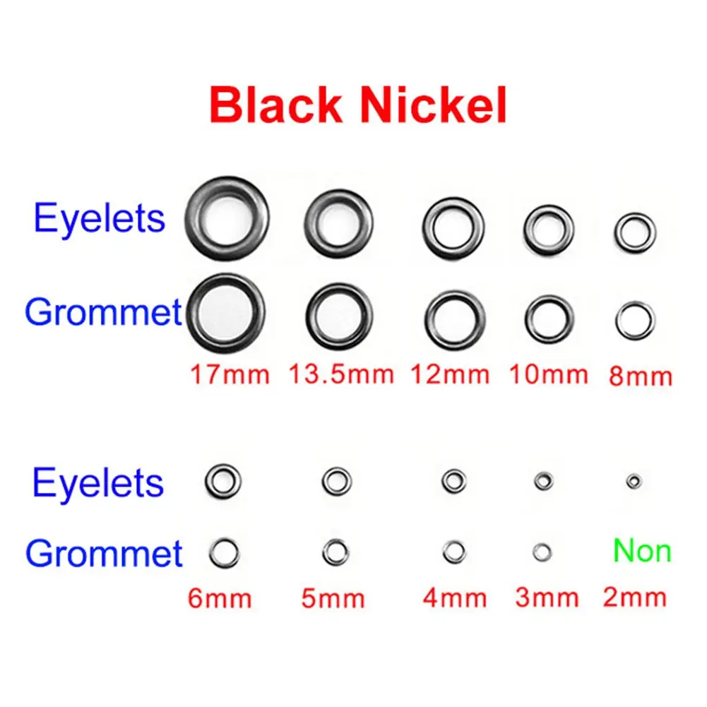Deluxe Metal Grommet Tool Kit for DIY Leather and Fabric Crafts (100 Pieces, Black)