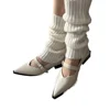 Pointed Toe Women Loafers Black Brown White Casual Mules Shoes Belt Buckle Shallow Slip on Low Flat Heeled Party Pumps Size 40 5