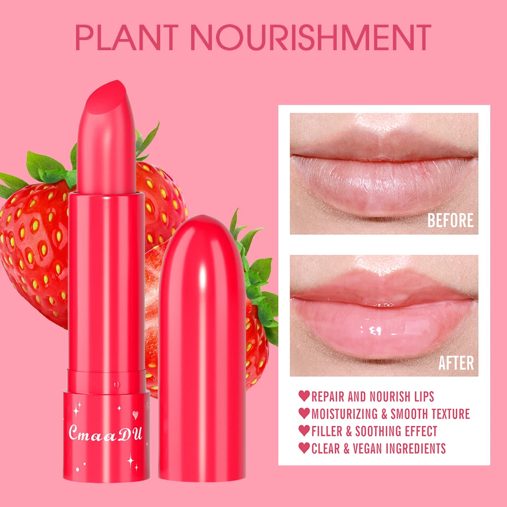 S9182ae3236ca4c4da6d472948ebb6e10J Peach Fruit Colored Lip Balm Natural Lasting Moisturizing Lipstick Waterproof Anti-drying Hydration Lips Care Makeup Cosmetics