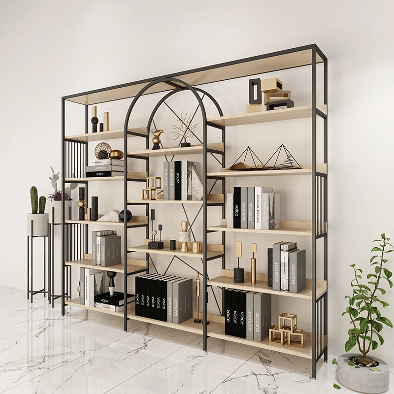 

Nordic living room storage rack, bookshelf, ornament rack, large shelf, floor display, iron minimalist storage