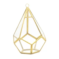 Five-sided Rhombus Glass Container Desktop Succulent Garden Flower Pot Moss Fern Swing Cover Plant Pot Air Plants 1