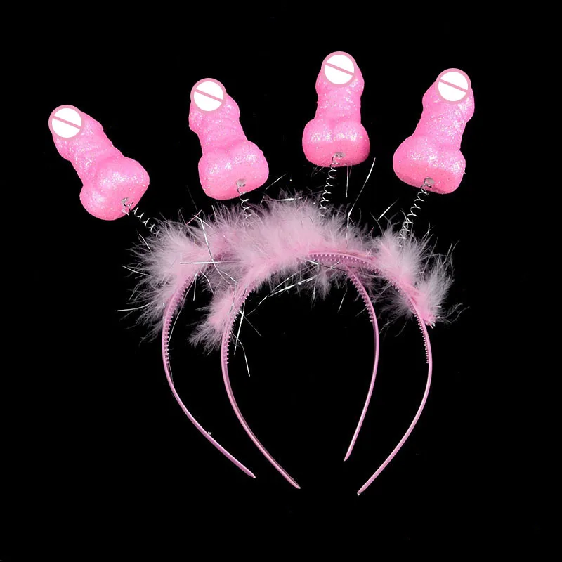 team bride bridesmaid jewelry alloy bride to be hairband bridal shower tiara crown bachelorette hen party wedding decoration 1pc 1/2/3Pcs Funny Penis Headband Tiara Bachelorette Party Supplies Hen Night Bride To Be Wedding Decorations Novelty Nude Sex Toys