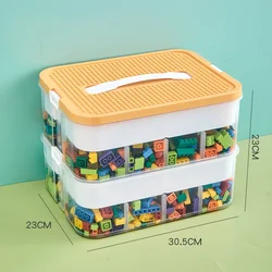 Adjustable Kids Building Block Storage & Toy Organizer Box (2 layer Yellow)