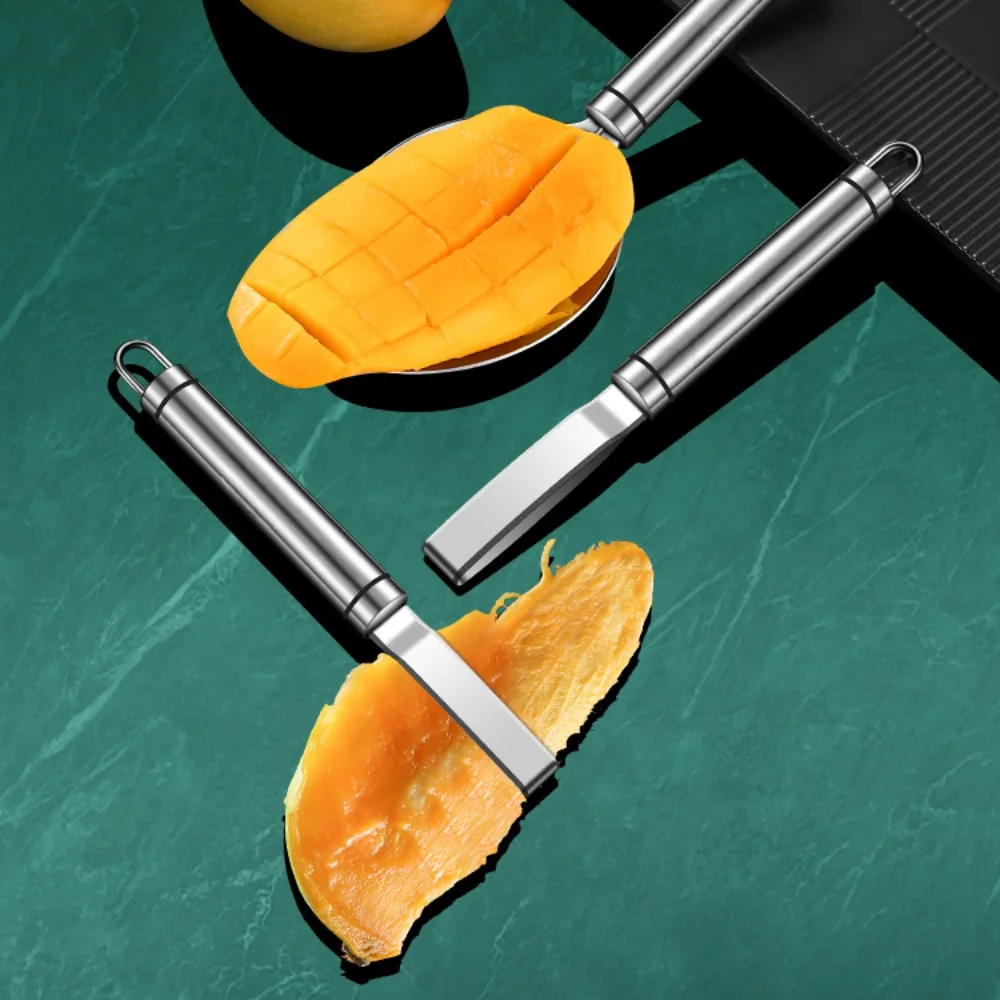 Stainless Steel Mango Corer Scoop Fruit Spoon Multi-functional Cutting and Peeling Slice and Take The Fruit Pulp Tool