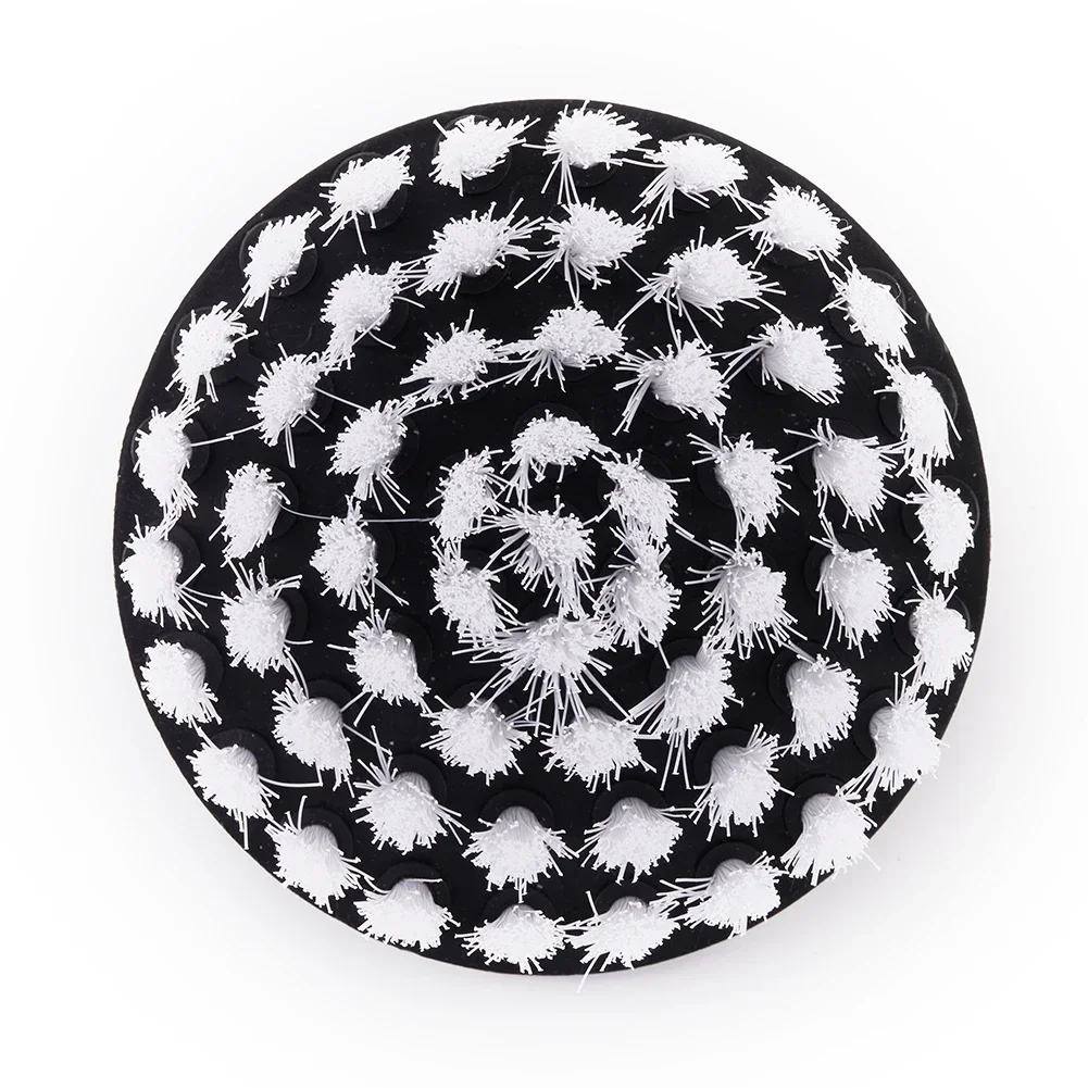 4-Inch Drill Mounted Brush Soft Accessory for Carpet Leather Upholstery Tire Cleaning Compatible with Electric Drills