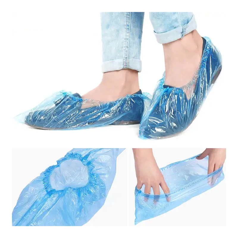 Disposable Shoe Covers Plastic Shoe Cover Rain Shoe Covers Shoe Covers 100 PCS Plastic Disposable Shoe Covers Cleaning Overshoes Outdoor Rainy Day Carpet Cleaning Shoe Cover Waterproof Covers