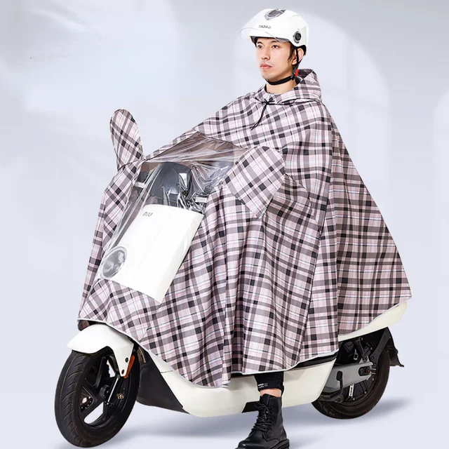 남녀공용 두꺼운 판초 오토바이 방수 레인 기어, 빅 사이즈 결합 비옷, 후드 달린 남성 자전거 패션