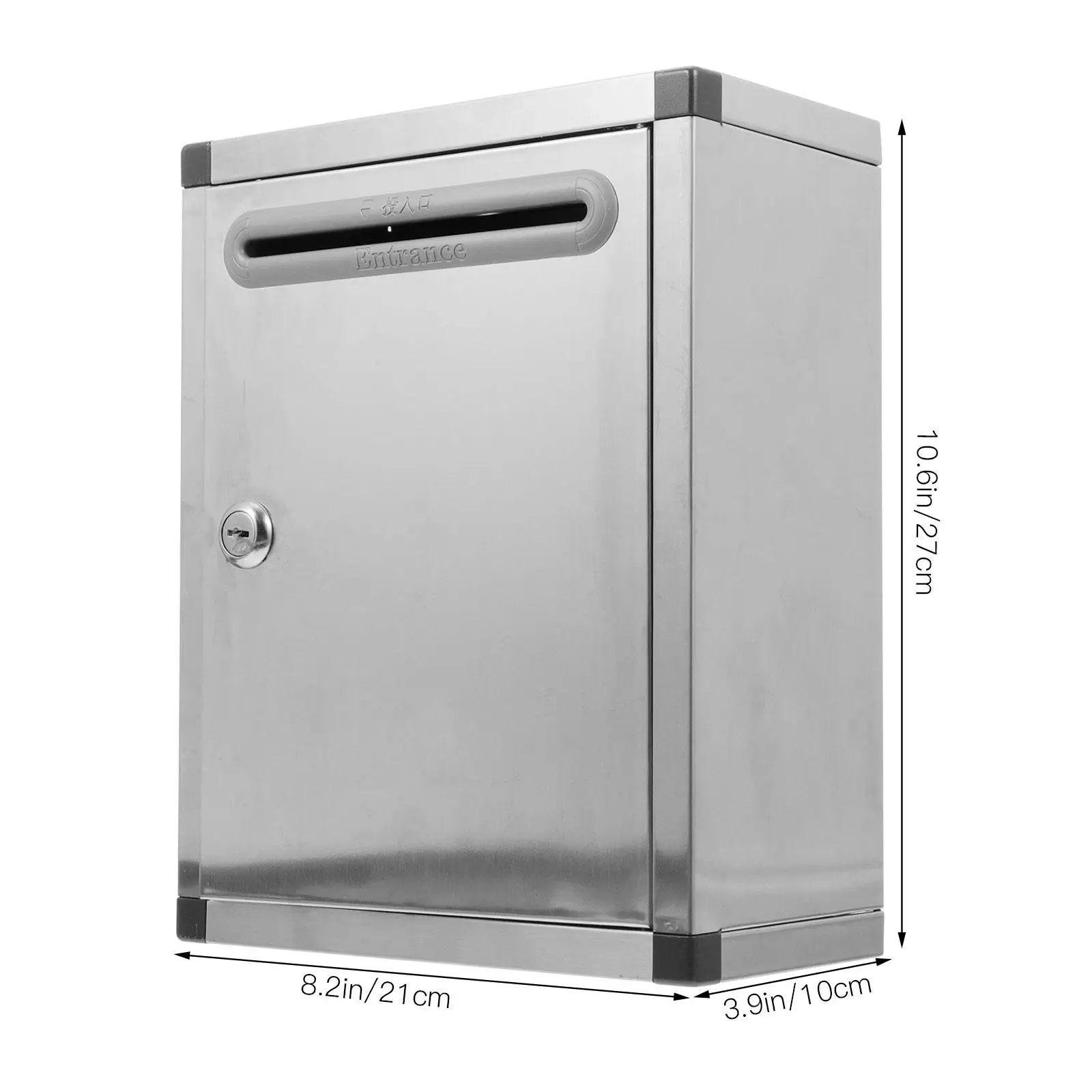 Stainless Steel Mailbox Durable Wall Mount Letter Practical Storage For Envelopes Newspaper Long Lasting Outdoor Suggestion Box