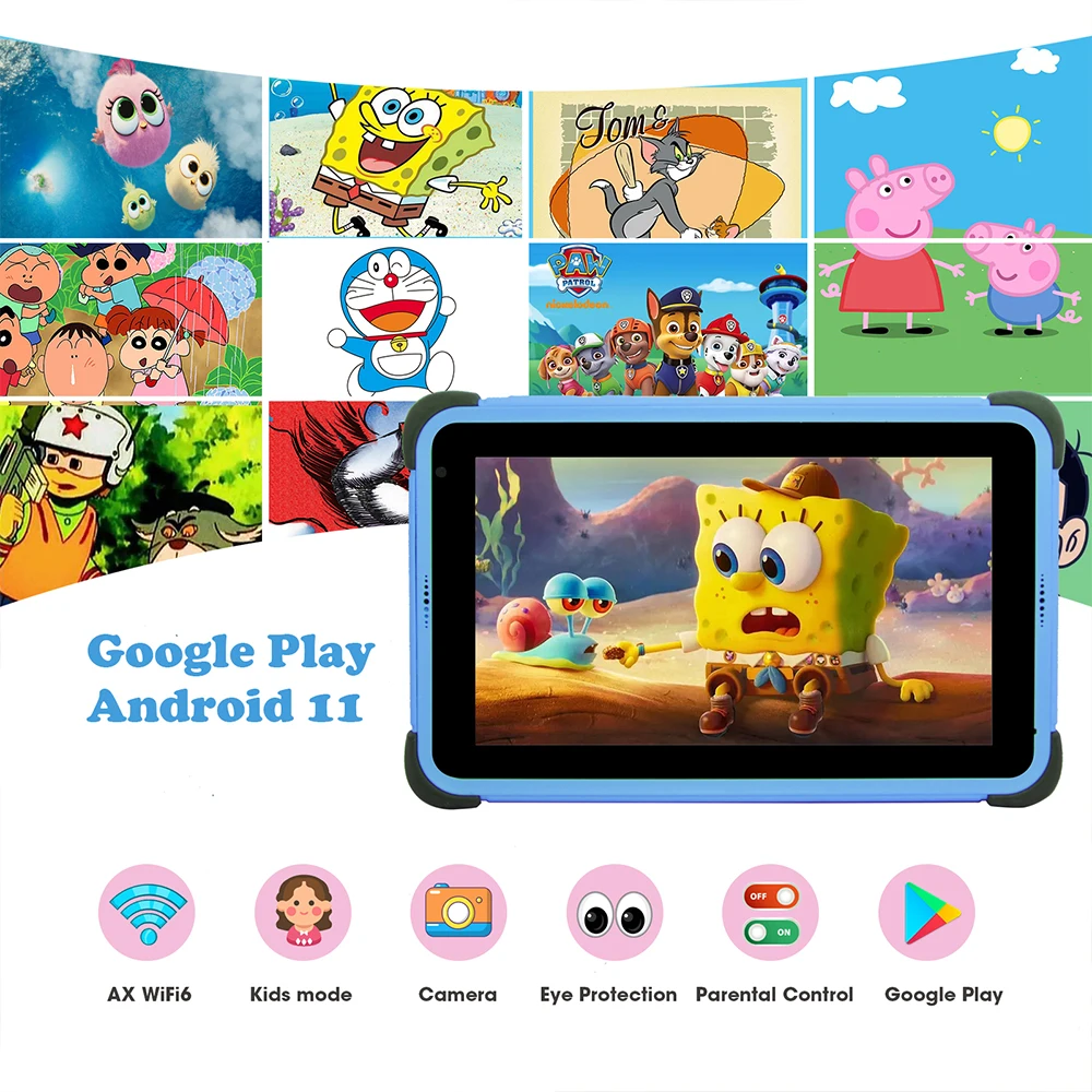 Tablette éducative pour enfants, 8 pouces, Android 11, wi-fi 6, Quad Core,  32 go, avec étui, Stylet, Google Play, 1280x800, livraison directe -  AliExpress