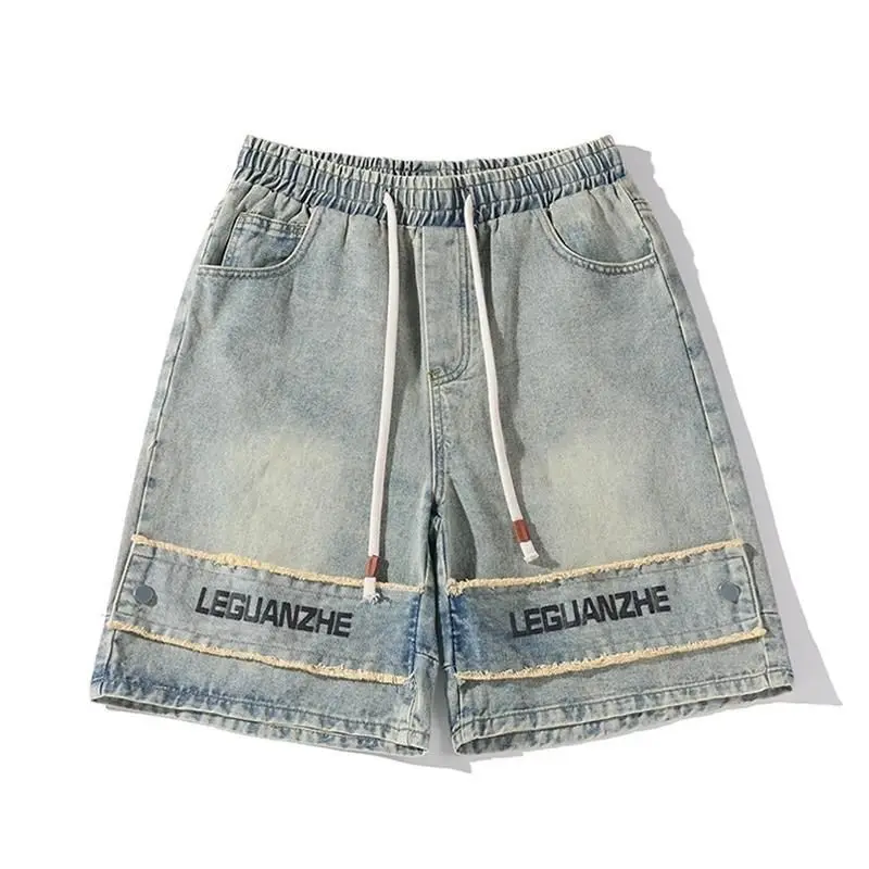 Shorts Men'S American Retro Denim Summer Thin Section Loose Jacket Five-Point Pants High Street Trendy Brand Fashion Couple Ins