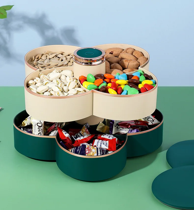 New Revolving Dryfruit Tray Candy Snack Seeds Dried Fruit Storage Box Petal 28 21.Jpg