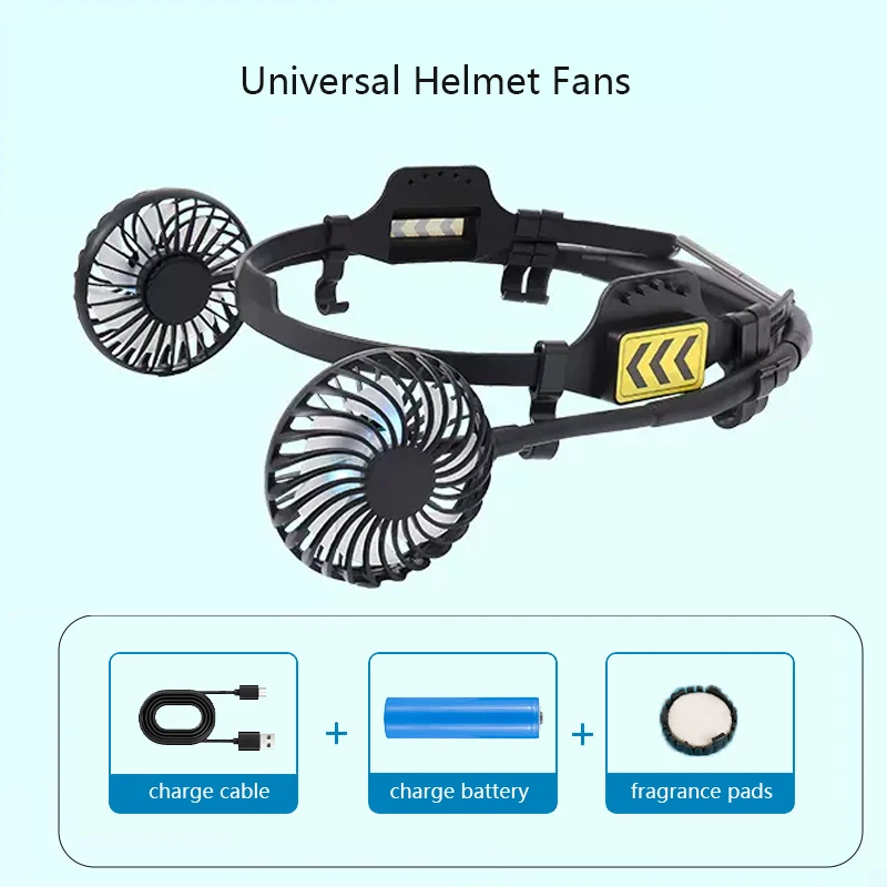 2023 New Hard Hat Fan 3 Gear Speed with Night Light Cooling Summer Universal Adapter for Most Cap Style Safety Helmet