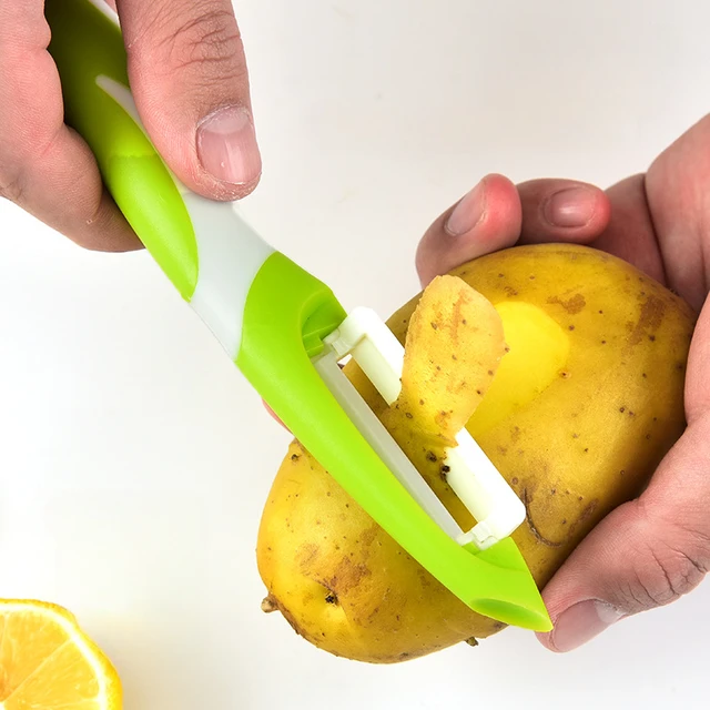 1pc in acciaio inox carota pelapatate antiscivolo frutta verdura affettatrice utensile manuale gadget da cucina 4
