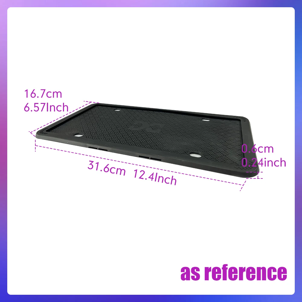 Black Silicone License Plate Frame - No-Rattle Cover With Mounting Kit, Protects Car Paint From Scratches - View #4