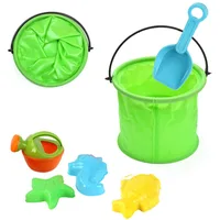 Beach Sand Toy Play Bucket Toy Folding Collapsible Bucket Gardening Tool Outdoor Sand Pool Play Tool Toy Kids Summer Favor 2