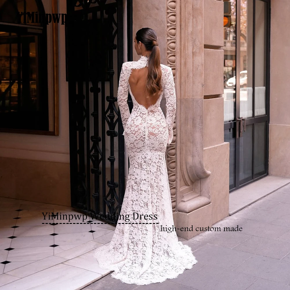 navy blue dress for baby girl Mermaid Sweetheart Long Train Long Sleeves Backless Organza Applique Wedding Dress