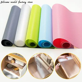 ชั้นวางของแบบใช้ซ้ําได้ Liners ตู้ MAT ลิ้นชัก Moisture-Proof กันน้ําฝุ่น Anti-SLIP ตู้เย็นห้องครัวตาราง Pad กระดาษ 1