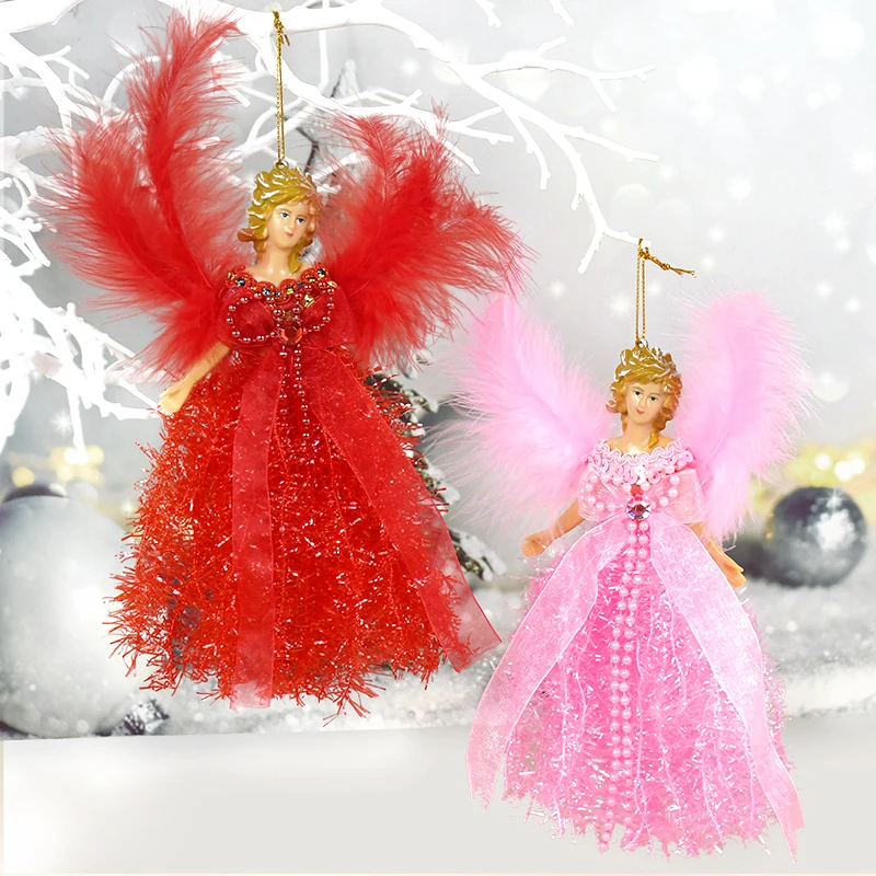 

Christmas Angel Doll Hanging Ornaments Merry Christmas Decoration for Home Xmas Tree Pendant with Wings Natal New Year Kids Gift