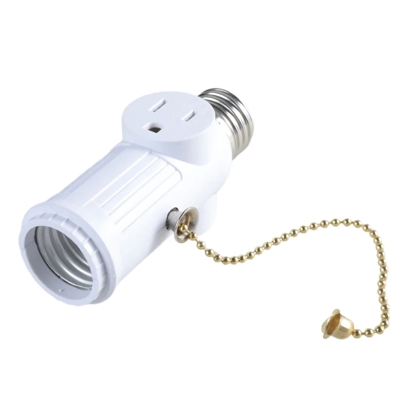 3 Prongs E26 Light Socket Adapter Converts Bulb Base to Electrical Outlet