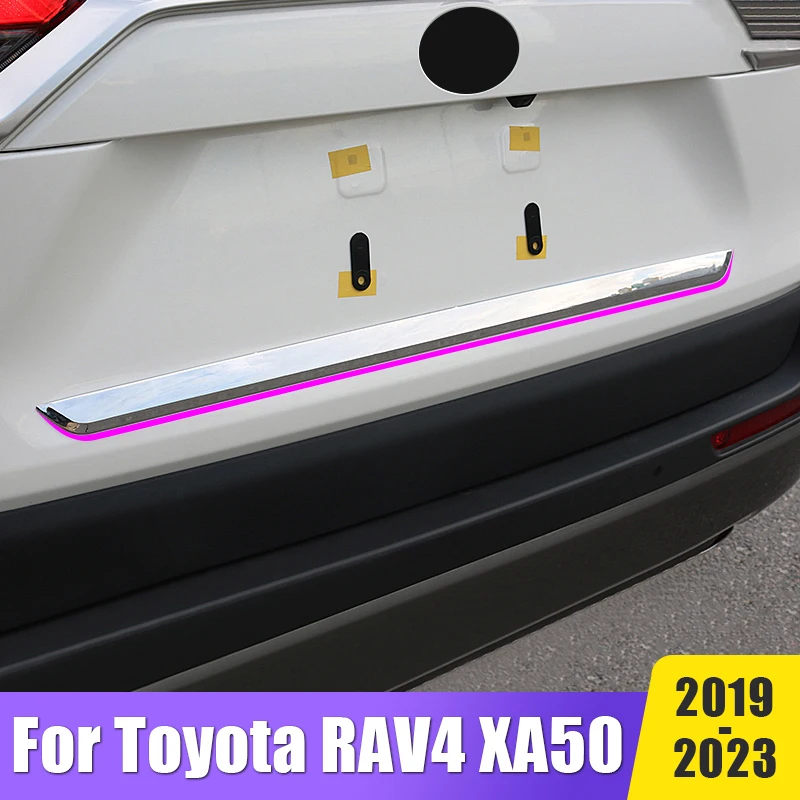 

Car Rear Door Trim Cover Tailgate Bottom Trim Lower License Plate Strips Accessories For Toyota RAV4 XA50 2019 - 2021 2022 2023