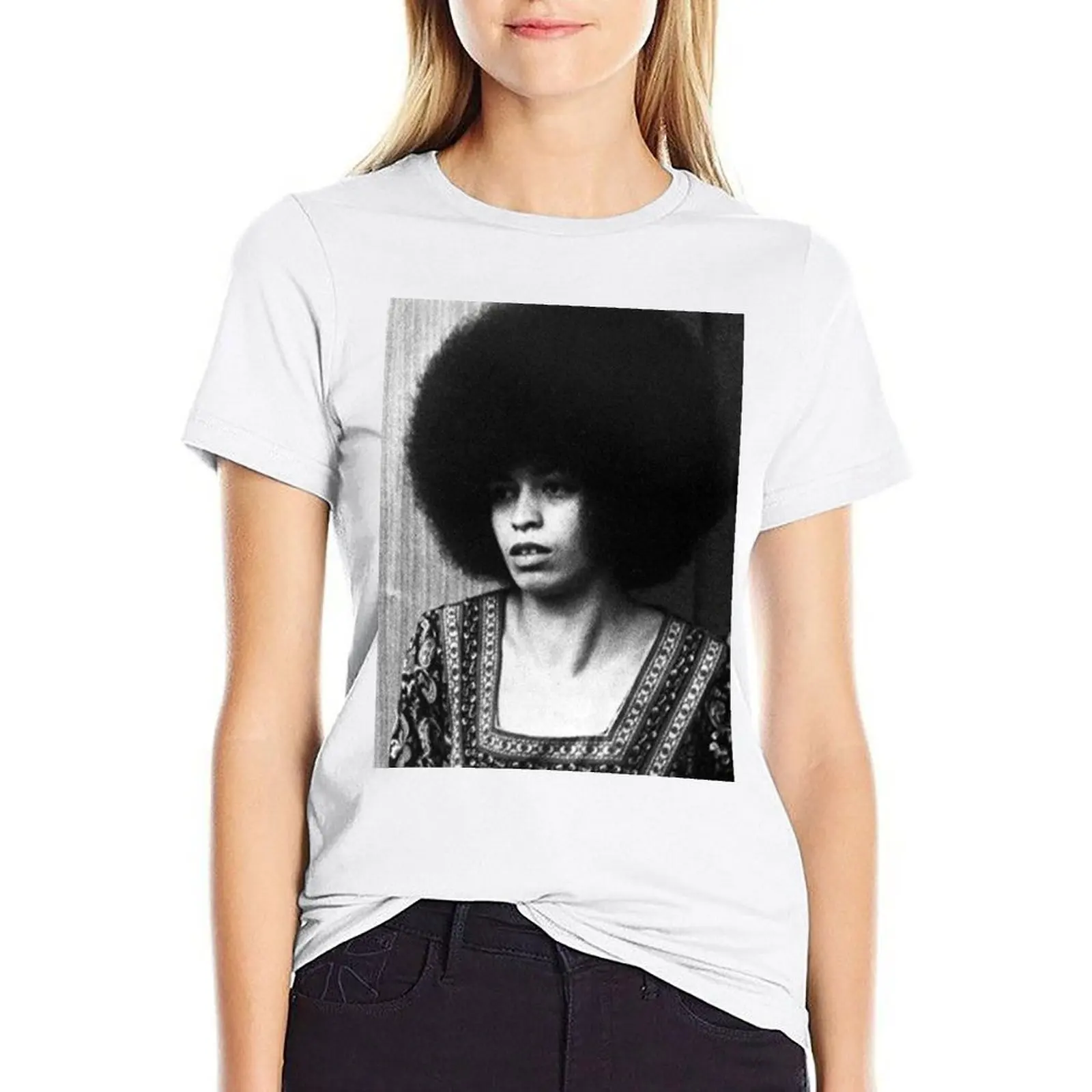 

Angela Davis 60s Black Panthers T-shirt korean fashion oversized Female clothing t-shirts for Women pack