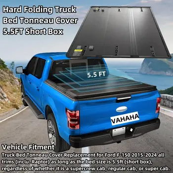 5.5 ft Tri-Fold Tonneau Cover for Ford F150 1