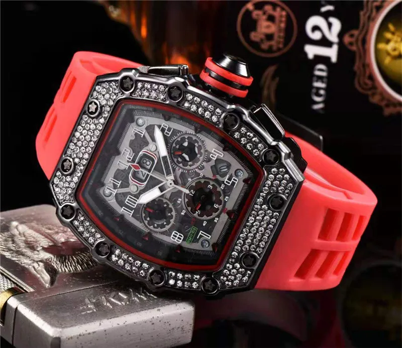 2022 diamond RM Luxury Quartz Watches Mens Automatic Watch Men's Designer Wrist wacth Water Resistant Reloj Hombre 