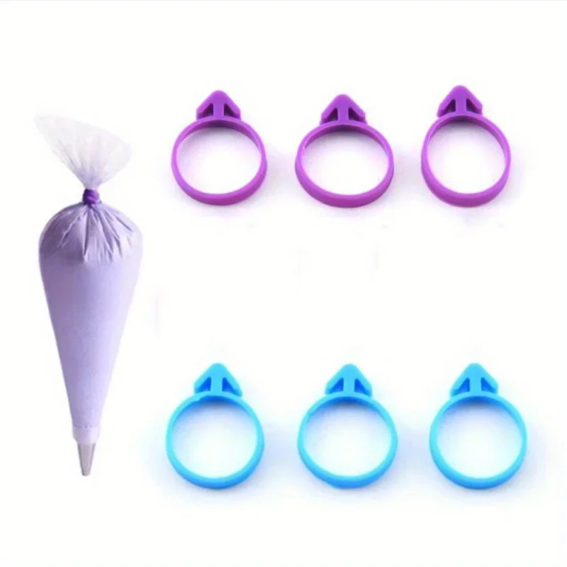 Baking Supplies Pastry Bag Set 12pcs Silicone Piping Bag Ring Set Decorated bag silicone fixing Sealing Binding rope Baking accessories