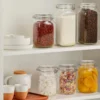 Food Storage Jars Glass Jars with Airtight Clamp Lids Wide Mouth Mason Jars Kitchen Canisters Glass Sealed Jar for Flour Cereal 3