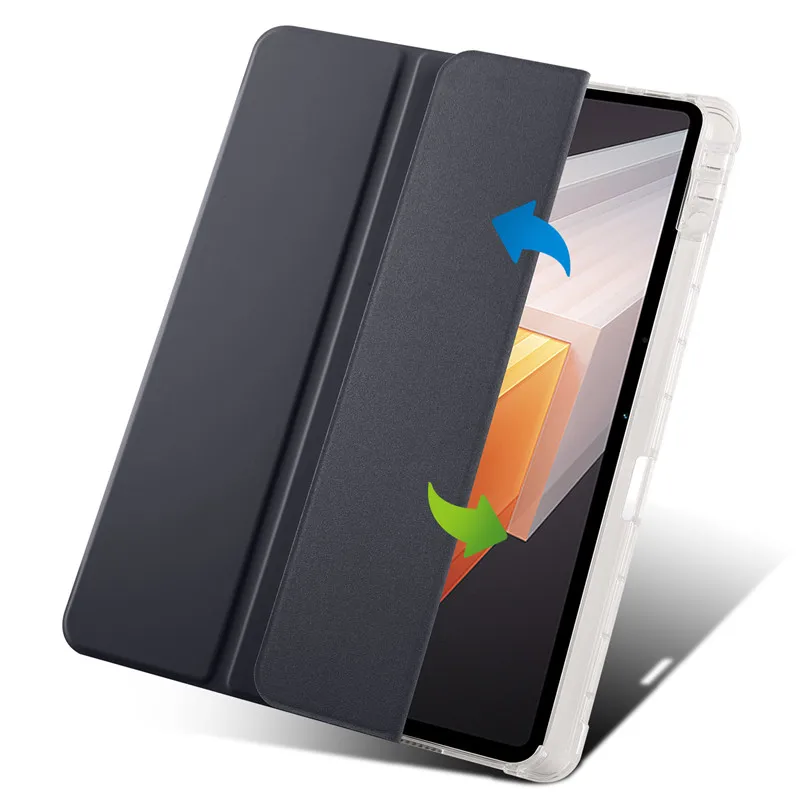 Coque pour Vivo Pad 2 étui 12.1 pouces couverture avec porte-crayon tablette Funda pour Vivo Pad 2 2023 étui en cuir PU triple pli coque stylo_voghion.com