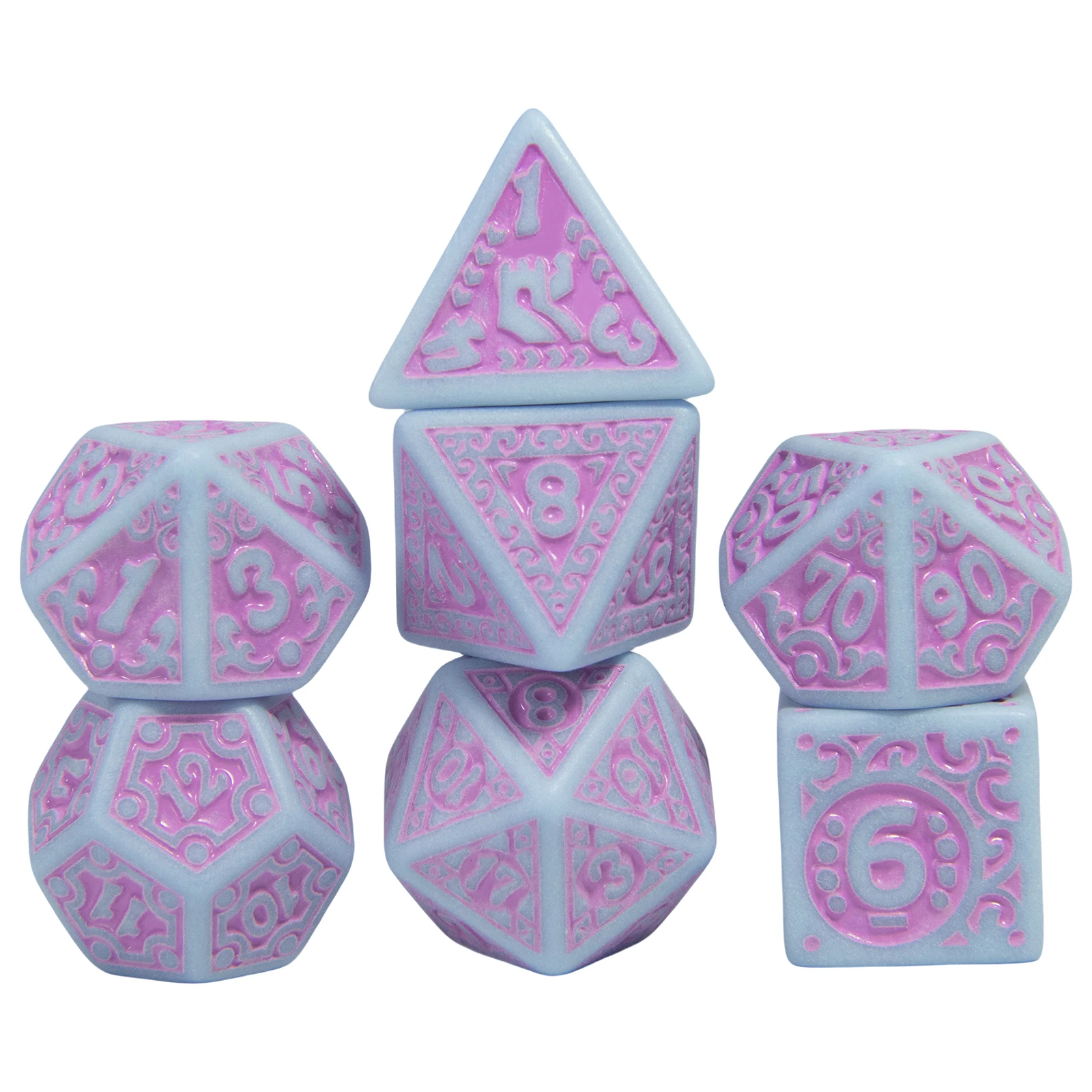 Dice Set Pretty Pattern Plastic Cube for DND Board Game Entertainment Accessories 7pcs/set game dice,dice set