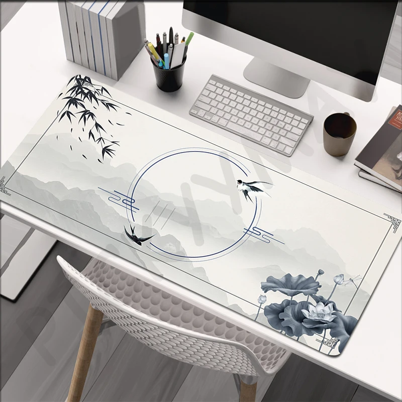 

Chinese Ink And Wash Mouse Pads Table Mats Computer Mousepad Company Big Desk Pad 100x50cm Large Gamer Mousepads Mouse Mat