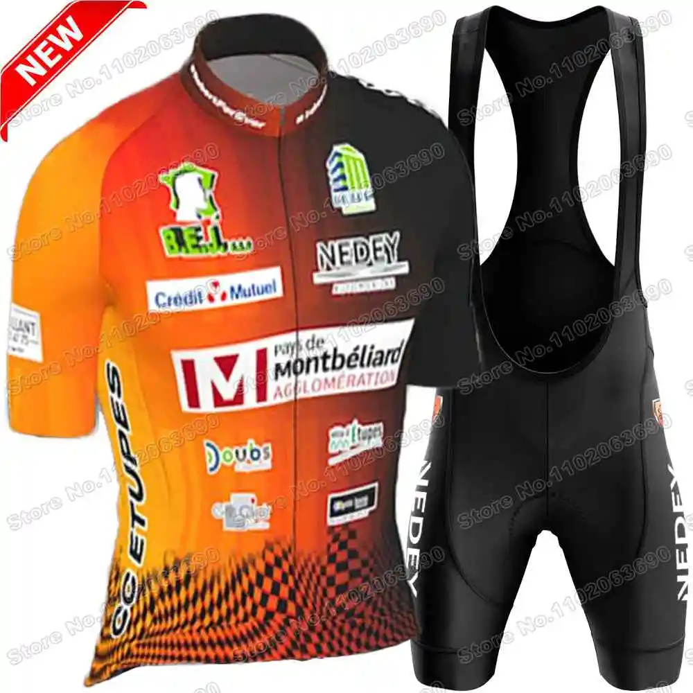 CC ETUPES LE DOUBS PAYS DE MONTBELIARD Cycling Jersey Set Men Cycling Clothing Road Bike Shirts Suit MTB Bicycle Bib Shorts