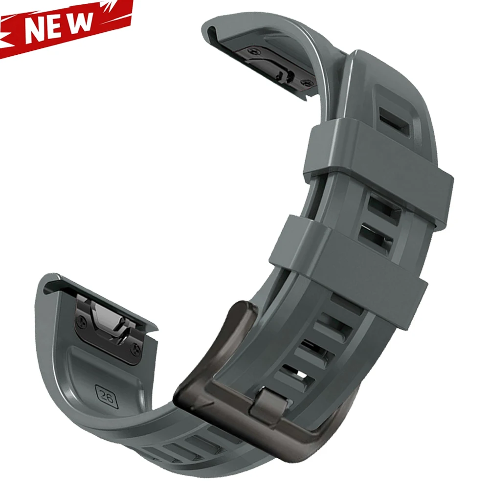Enhanced Silicone QuickFit Strap - 26mm & 22mm Soft Watchband Bracelet