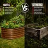 3 Pcs 4x2x1.5ft Raised Garden Bed Outdoor, 17" Tall Galvanized Metal Planter Box, Oval Kit for Vegetables Plants Fruits, Brown