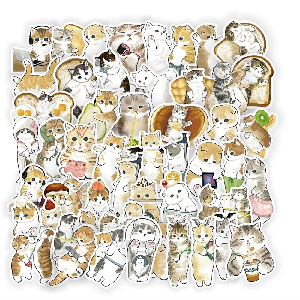 10/30/50PCS Super Cute Kitten Cartoon Sticker For Luggage Laptop IPad Cup Skateboard Journal Gift Waterproof Sticker Wholesale 2