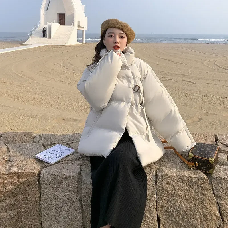 여성용 블랙 재킷, 두꺼운 패딩 크롭 퀼트 패딩, 덕 다운 짧은 겨울 아우터, 청소년 한국 럭셔리 캐주얼 코트 