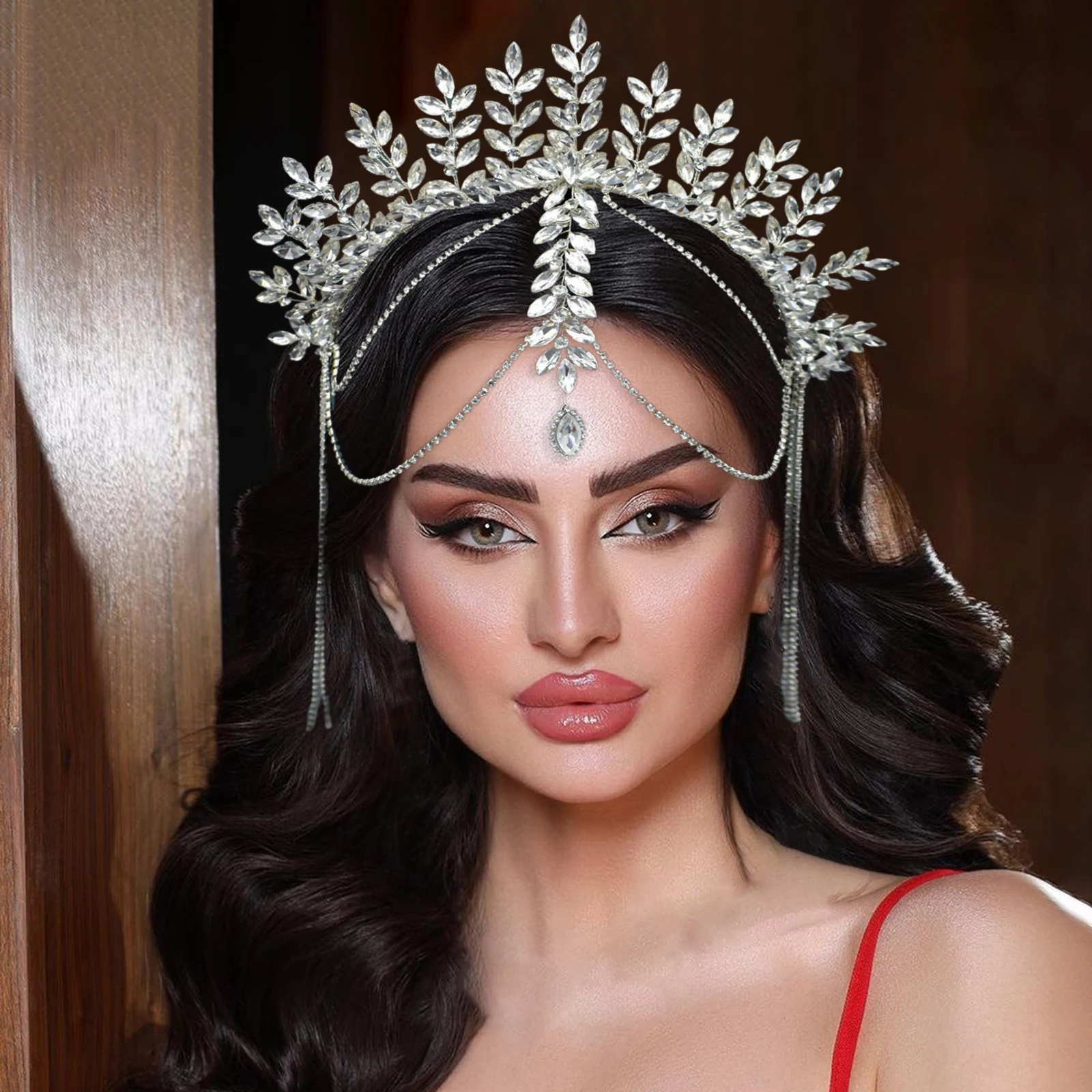 Rose-A Serre-tête En Cristal Scintillant Bandeaux De Cheveux Rose