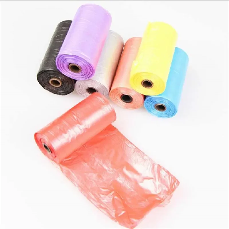 15pcs/Roll Pet Dog Poop Bags Dispenser Collector Garbage Bag Puppy Cat Pooper Scooper Bag Small Roll Outdoor Pets Clean Supplies