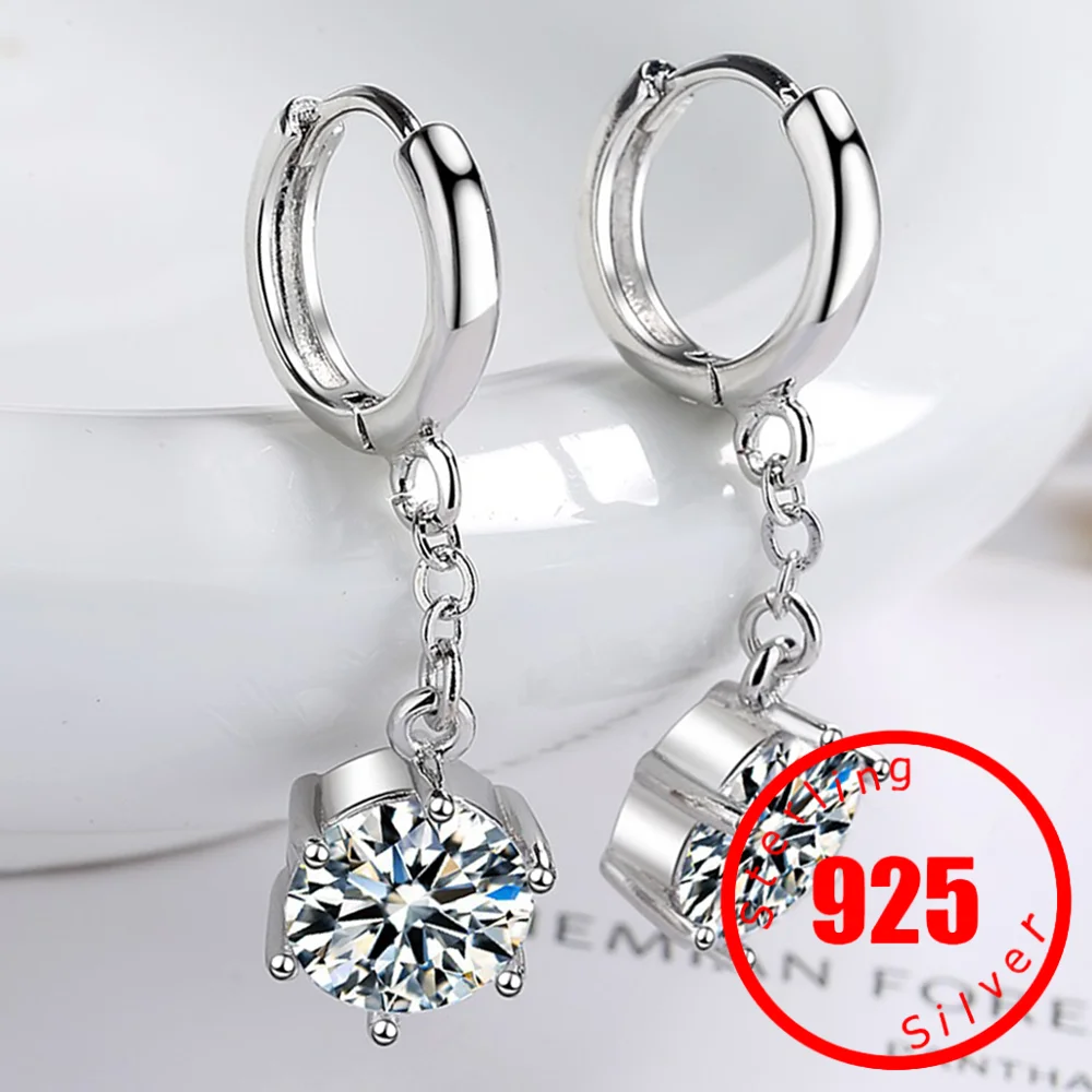 2 Carat Moissanite 925 Sterling Silver Drop Earrings