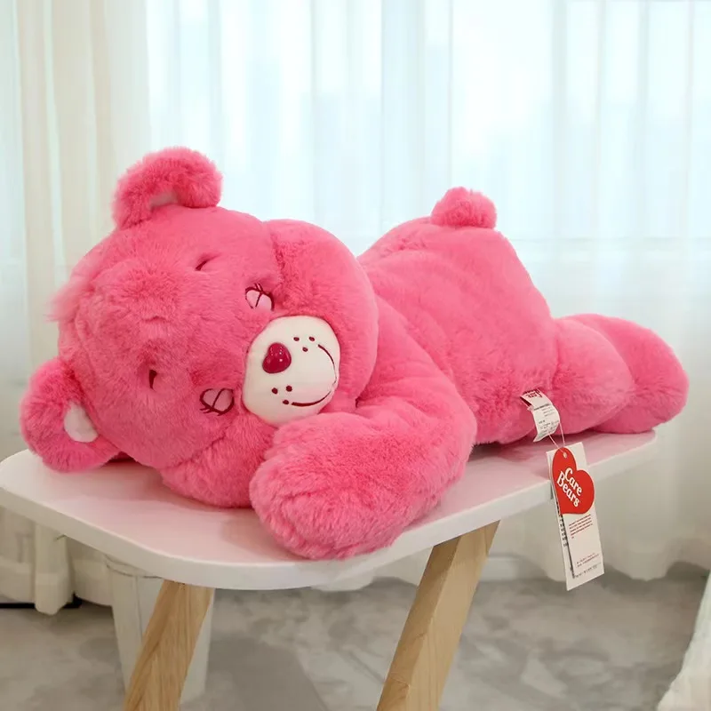 

MINISO 50cm Rainbow Bear Plush Doll Soft Pillow Cute Lying Down Care Bear Stuffed Toys Baby Collection Ornaments Birthday Gifts